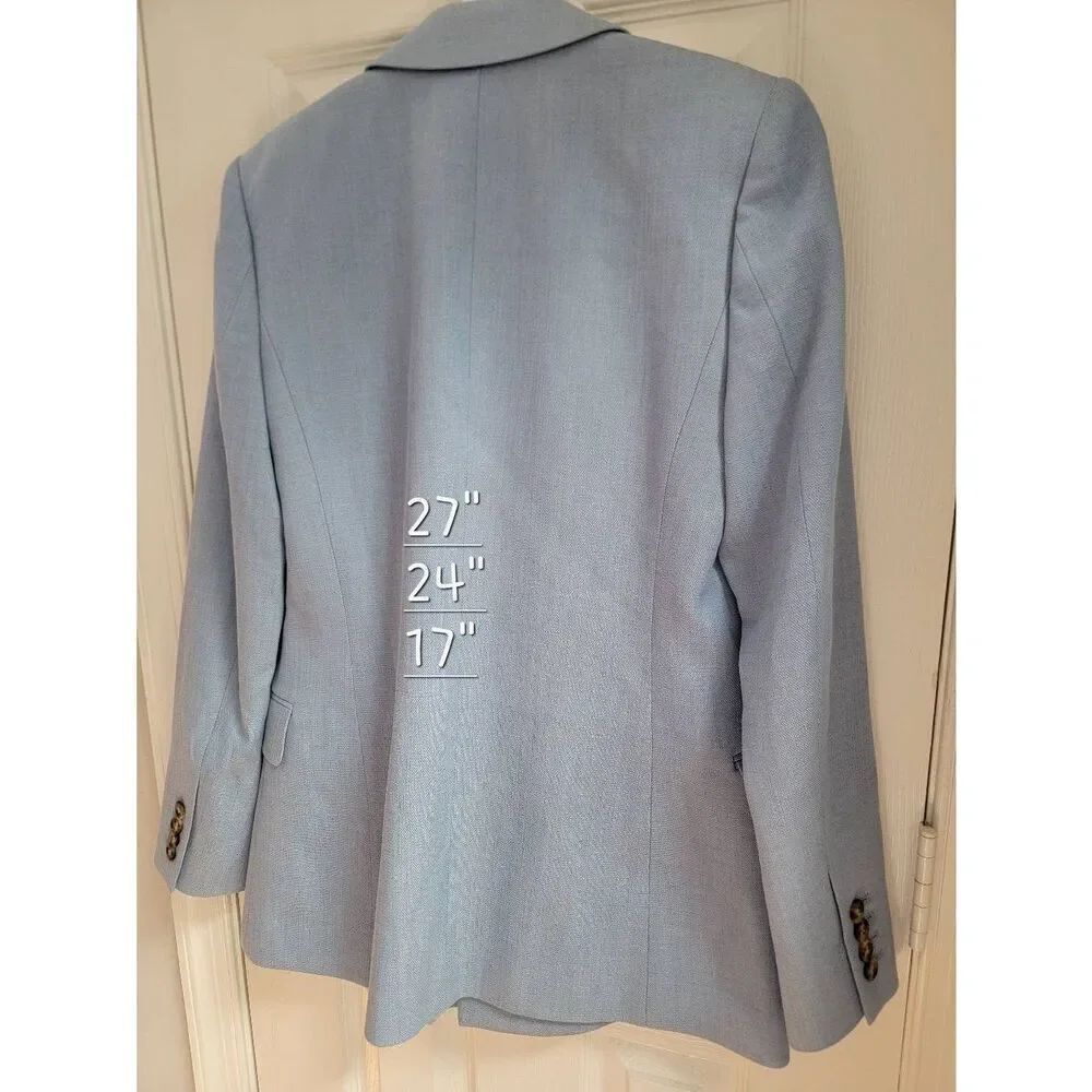 REISS Double Breasts Peak Lapel Suit Blazer In Blue Sz: 2 - Picture 4 of 12